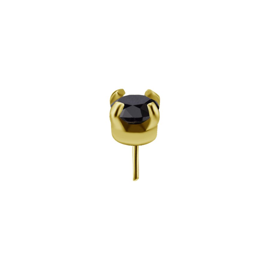 18k gold plated CoCr internal threadless jewelled attachment